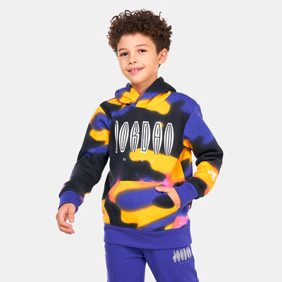 Jordan Kids' MJ MVP Allover Print Fleece Hoodie Purple