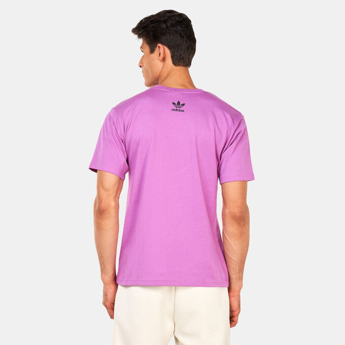 adidas Originals Men's Cartoon Trefoil T-Shirt Purple image number 1