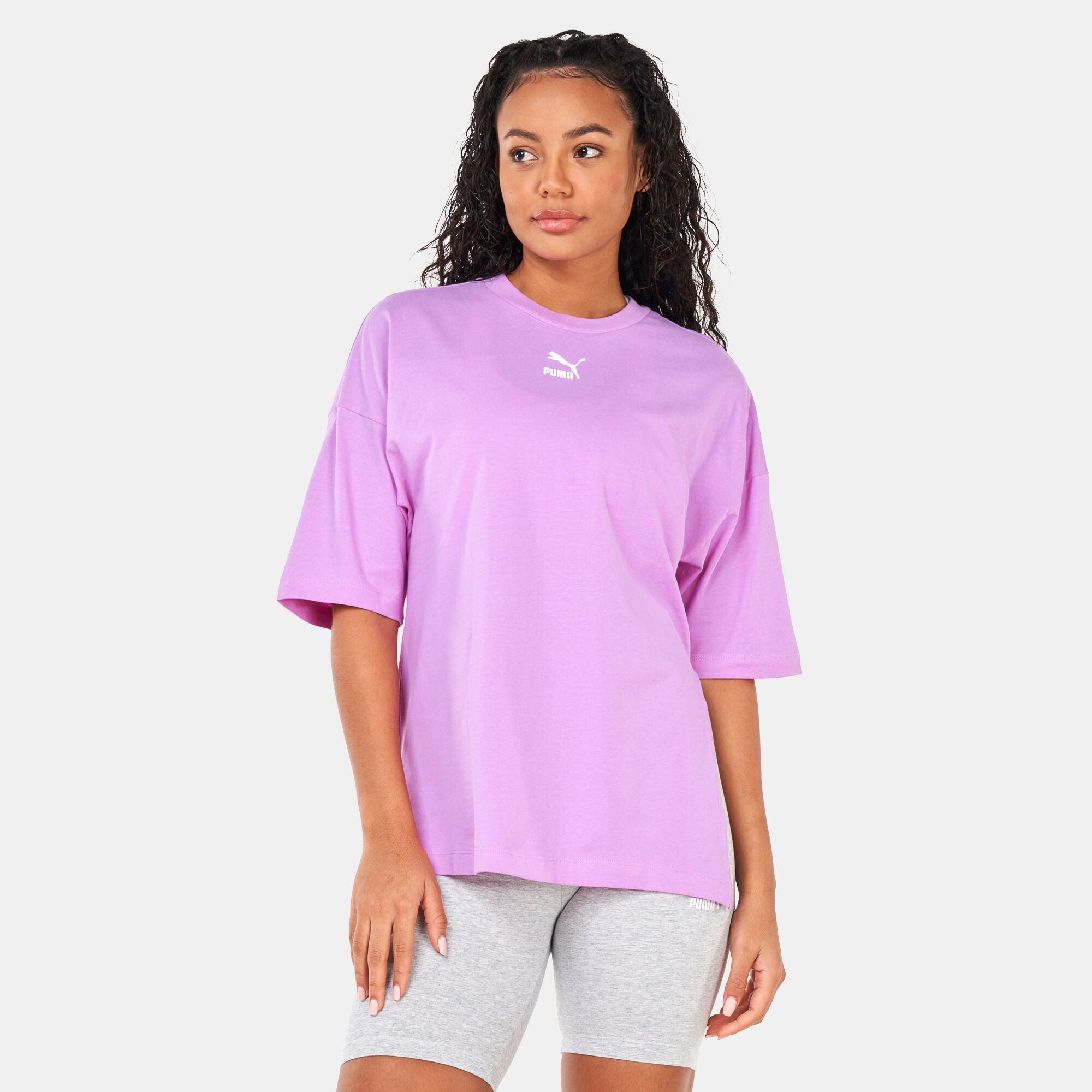 Women's Classics Oversized T-Shirt Purple PUMA in Qatar -SSS