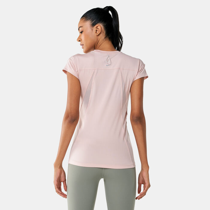 Nike Women's Dri-FIT Run Division T-Shirt Beige image number 1