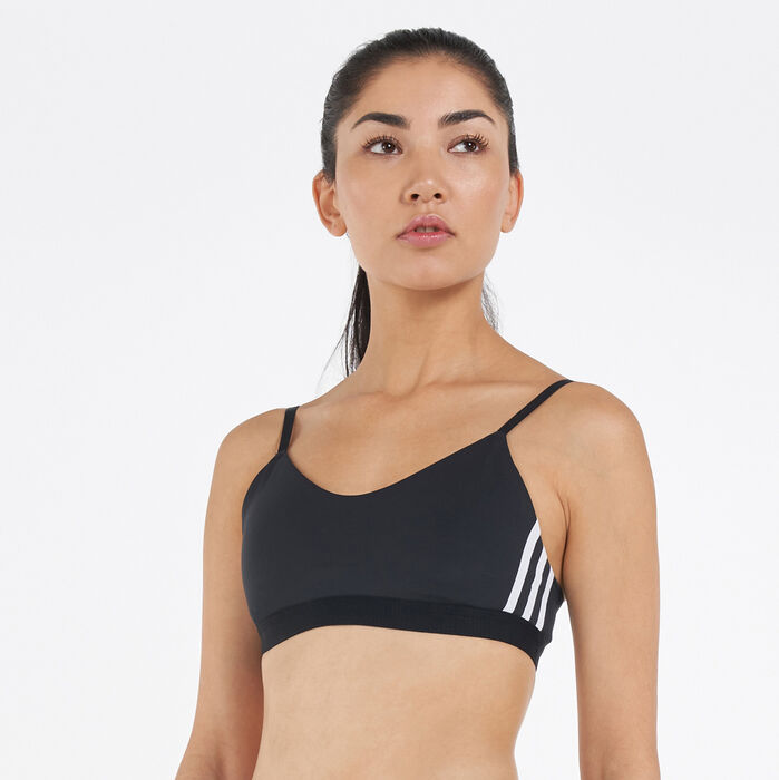 adidas Women's All Me 3-Stripes Sports Bra Black adidas Women's All Me 3-Stripes Sports Bra Black image number 0