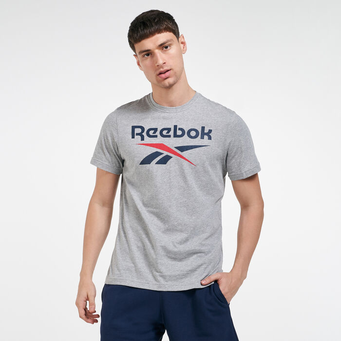 Reebok Men's Graphic Series Stacked T-Shirt Grey Reebok Men's Graphic Series Stacked T-Shirt Grey image number 0