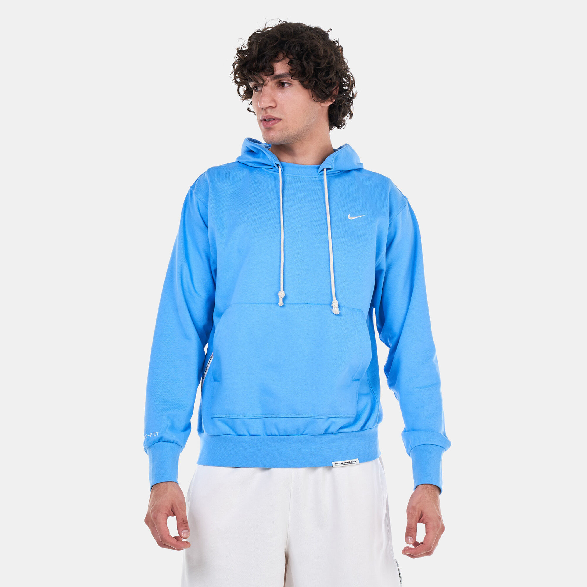 Men s Dri FIT Standard Issue Basketball Hoodie Blue Nike in Qatar SSS