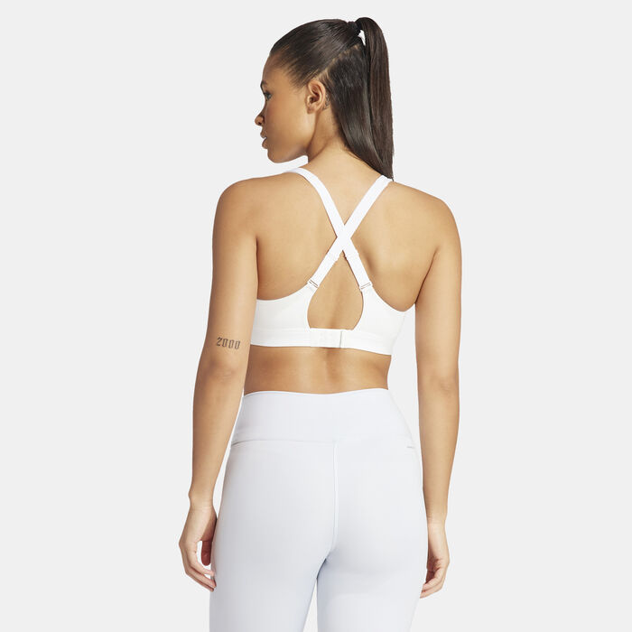 adidas Women's TLRDREACT High-Support Training Sports Bra White adidas Women's TLRDREACT High-Support Training Sports Bra White image number 1