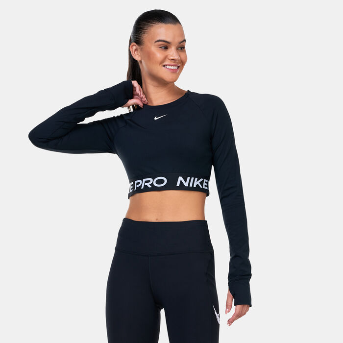 Nike Women's Pro Dri-FIT Crop Top Black Nike Women's Pro Dri-FIT Crop Top Black image number 0
