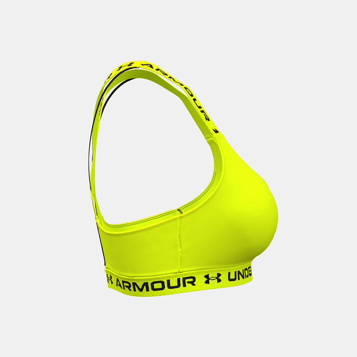 Under Armour Women's Crossback Sports Bra yellow image number 3