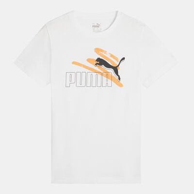 PUMA Kids' ESS+ Logo Lab Summer T-Shirt White