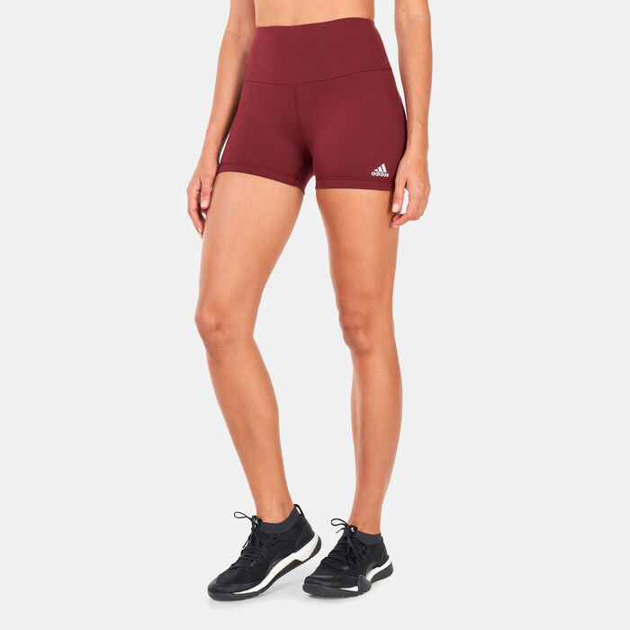 adidas Women's Yoga Essentials Short Leggings Brown adidas Women's Yoga Essentials Short Leggings Brown image number 0