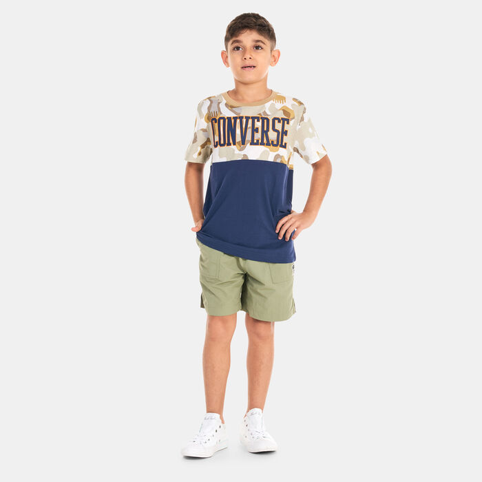 Converse Kids' Blocked Camo T-Shirt Blue image number 2