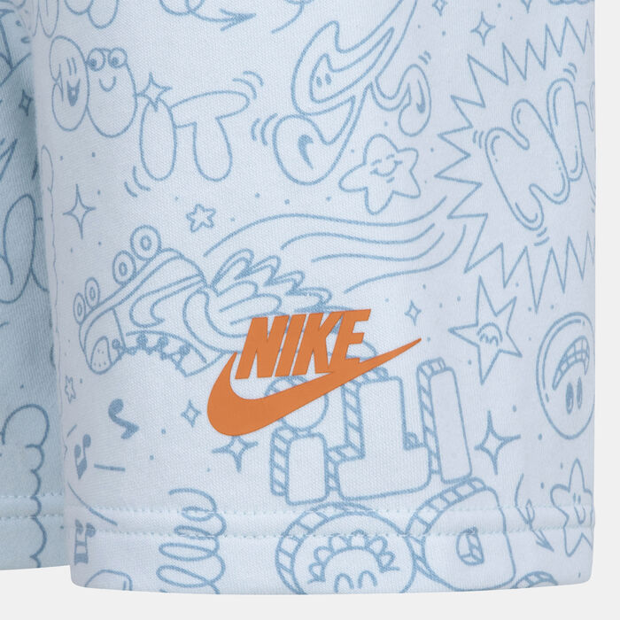 Nike Kids' Sportswear Graphic T-Shirt and Shorts Set Blue Nike Kids' Sportswear Graphic T-Shirt and Shorts Set Blue image number 3