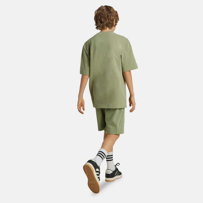 adidas Kids' Future Icons Logo Shorts Green adidas Kids' Future Icons Logo Shorts Green image number 1
