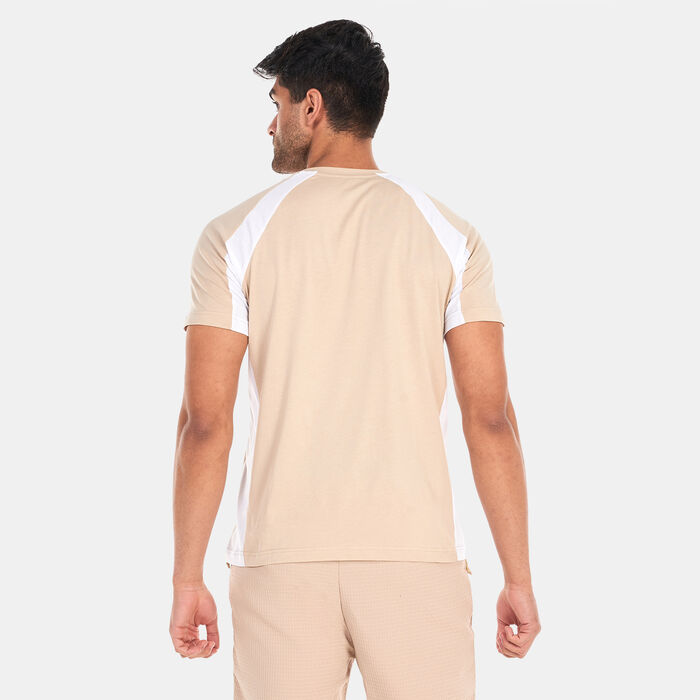 EA7 Emporio Armani Men's Small Logo 7 Lines T-Shirt Beige EA7 Emporio Armani Men's Small Logo 7 Lines T-Shirt Beige image number 1