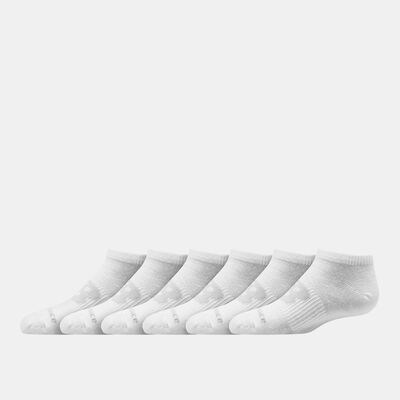 New Balance Kids Flat Knit No-Show Socks (6 Pairs) White