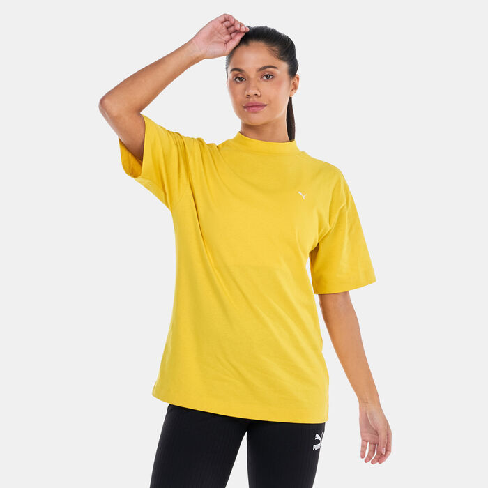PUMA Women's SUNPŌ Mock Neck T-Shirt yellow image number 0
