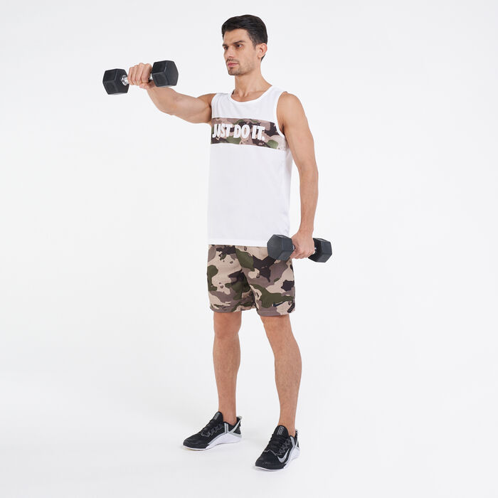 Nike Men's Dri-FIT Graphic Training Tank Top White Nike Men's Dri-FIT Graphic Training Tank Top White image number 2