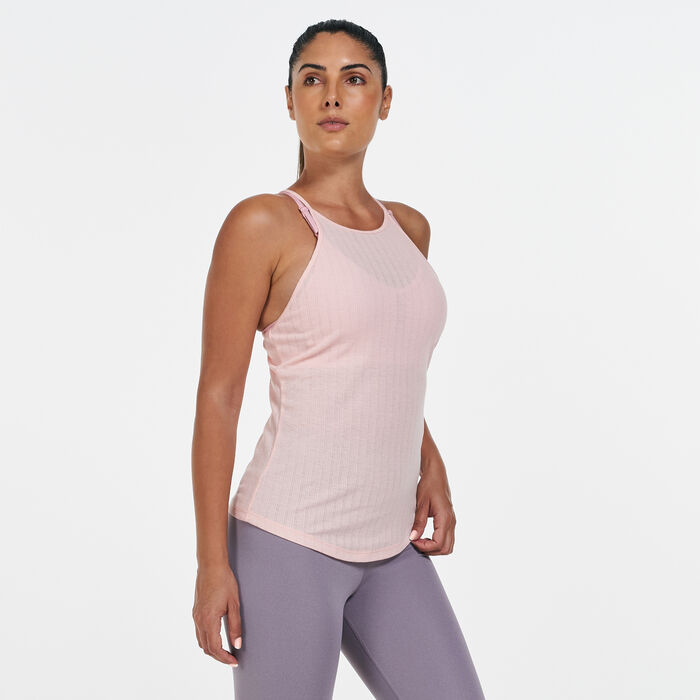 Nike Women's Yoga Pointelle Tank Top Orange image number 0