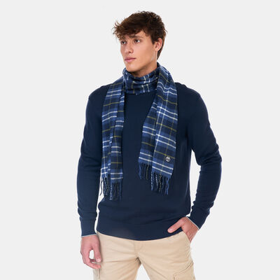 Timberland Men's Plaid Scarf Blue Timberland Men's Plaid Scarf Blue