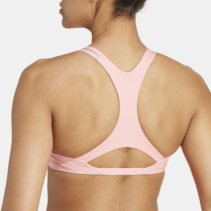 adidas Women's Aeroimpact Luxe Light-Support Training Sports Bra Pink adidas Women's Aeroimpact Luxe Light-Support Training Sports Bra Pink image number 4
