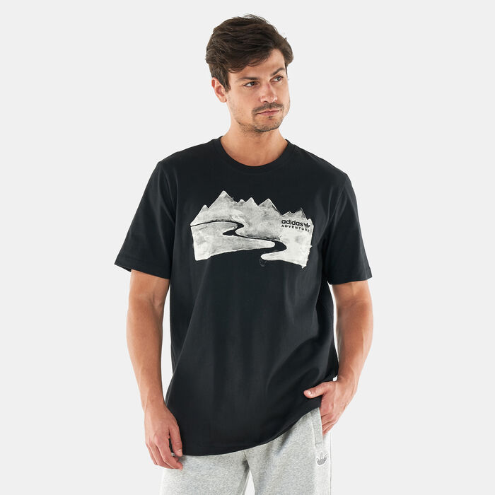 adidas Originals Men's Adventure Mountain T-Shirt Black adidas Originals Men's Adventure Mountain T-Shirt Black image number 0
