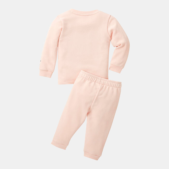 PUMA Kids' x SPONGEBOB Minicat Crew Jogger Set Pink image number 1