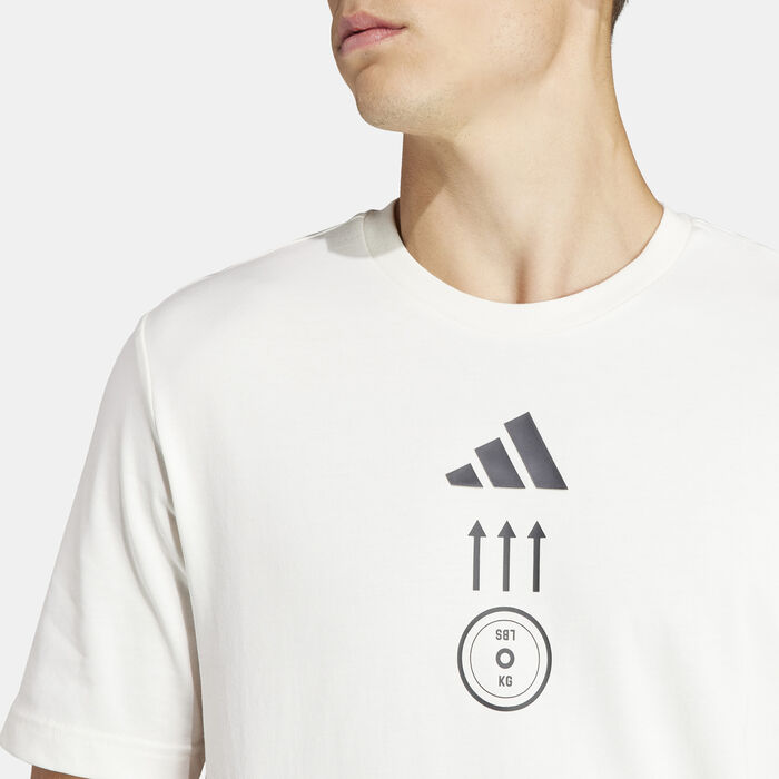 adidas Men's AEROREADY Strength Graphic Training T-Shirt White adidas Men's AEROREADY Strength Graphic Training T-Shirt White image number 3