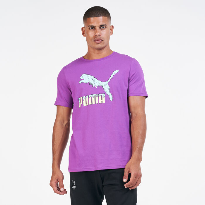 PUMA Men's Graphic Logo Play Byzantium T-Shirt Purple PUMA Men's Graphic Logo Play Byzantium T-Shirt Purple image number 0