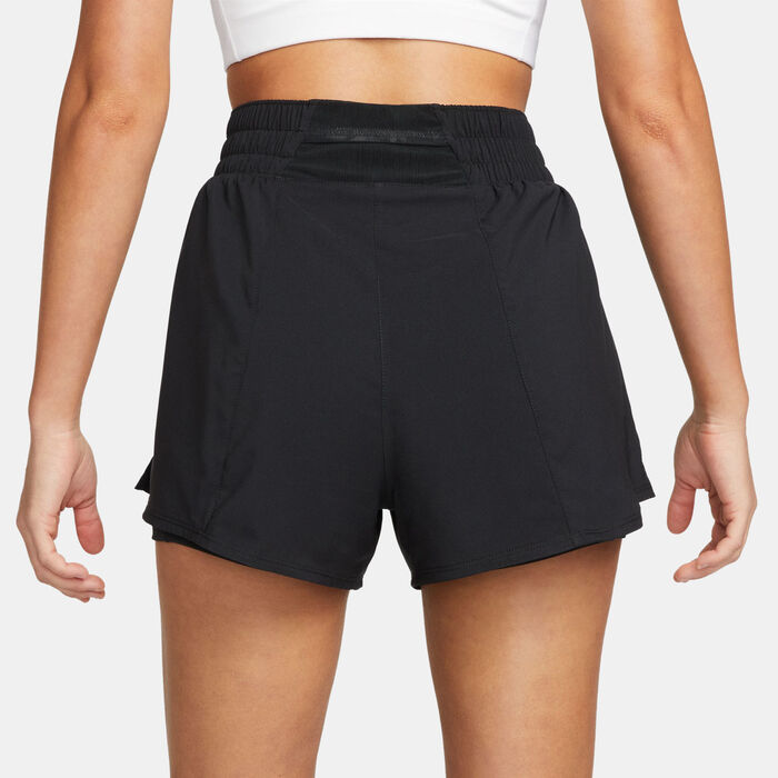 Nike Women's Dri-FIT One High-Waisted 2-in-1 Shorts Black Nike Women's Dri-FIT One High-Waisted 2-in-1 Shorts Black image number 2