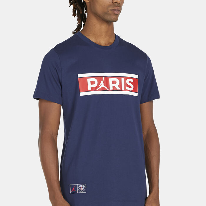 Jordan Men's Paris Saint-Germain Wordmark T-Shirt Blue Jordan Men's Paris Saint-Germain Wordmark T-Shirt Blue image number 3