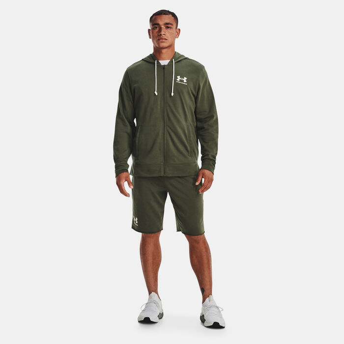 Under Armour Men's UA Rival Terry LC Full Zip Hoodie Green Under Armour Men's UA Rival Terry LC Full Zip Hoodie Green image number 2