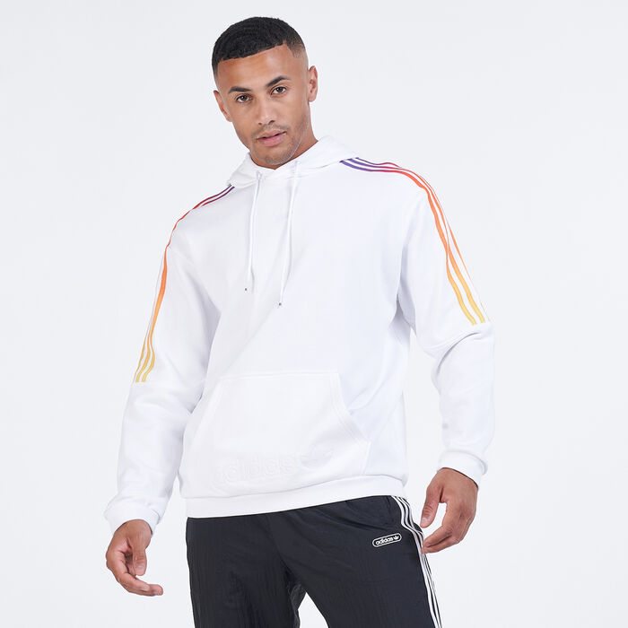 adidas Originals Men's SPRT 3-Stripes Hoodie White adidas Originals Men's SPRT 3-Stripes Hoodie White image number 0