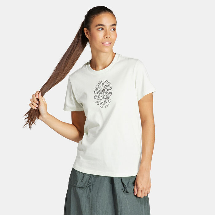 adidas Women's Metallic Graphic T-Shirt Green image number 0