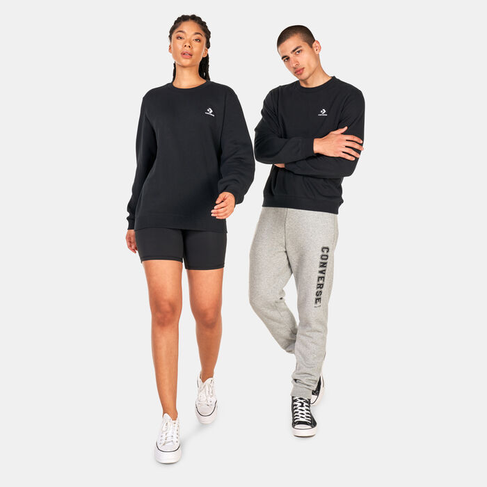 Converse Star Chevron Embroidered Sweatshirt Black Converse Star Chevron Embroidered Sweatshirt Black image number 2