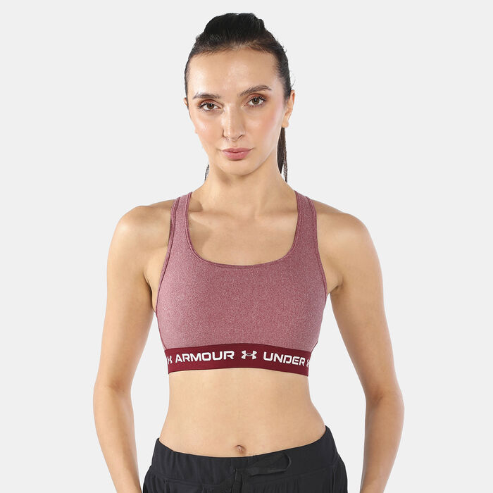 Under Armour Women's Crossback Mid Heather Sports Bra Red Under Armour Women's Crossback Mid Heather Sports Bra Red image number 0