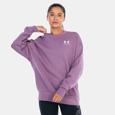 Under Armour Women's UA Essential Fleece Sweatshirt Purple Under Armour Women's UA Essential Fleece Sweatshirt Purple