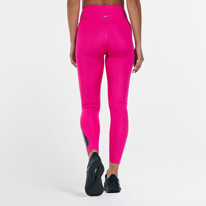 Nike Womens' Swoosh Run Leggings Red Nike Womens' Swoosh Run Leggings Red image number 1