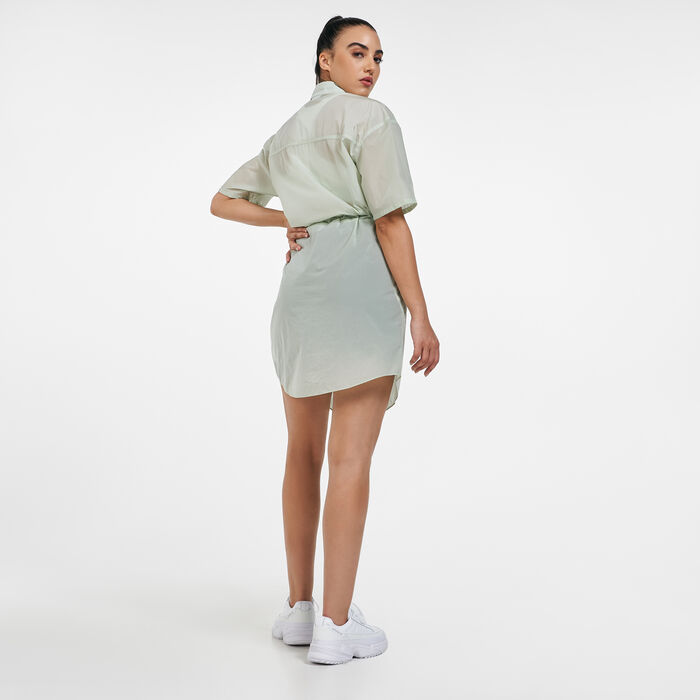 adidas Originals Women's R.Y.V. Shirt Dress Green adidas Originals Women's R.Y.V. Shirt Dress Green image number 1
