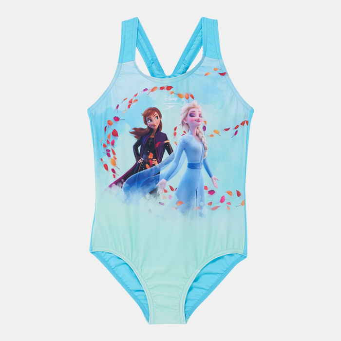 Speedo Kids' X Disney Frozen 2 Digital Placement One-Piece Swimsuit Blue image number 0