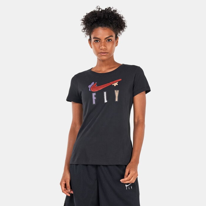 Nike Women's Dri-FIT Swoosh Fly T-Shirt Black image number 0