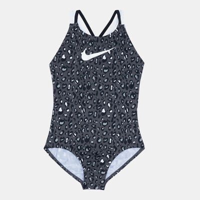 Nike Swim Kids' Spiderback One-Piece Swimming Suit yellow