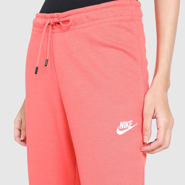Nike Women's Sportswear Essential Mid-Rise Fleece Sweatpants Orange image number 3