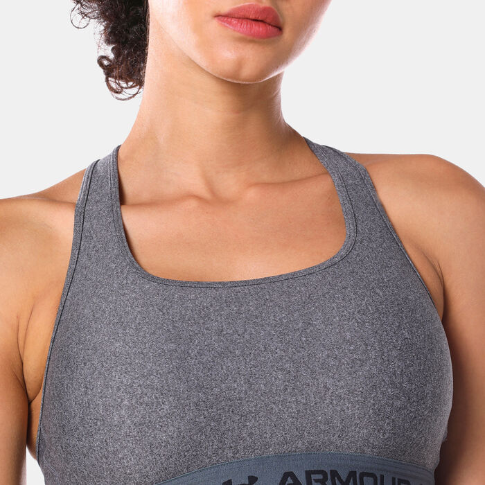 Under Armour Women's Crossback Mid Heather Sports Bra Grey Under Armour Women's Crossback Mid Heather Sports Bra Grey image number 3