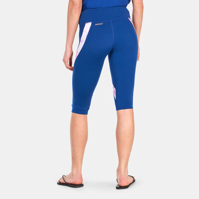 Speedo Women's Printed Panel 3/4 Leggings Blue Speedo Women's Printed Panel 3/4 Leggings Blue