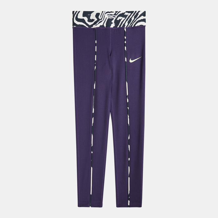 Nike Kids' One Allover Print Leggings (Older Kids) Purple image number 0