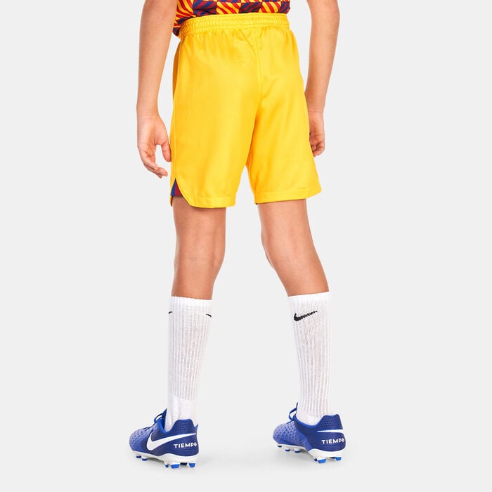 Nike Kids' F.C. Barcelona Dri-FIT Stadium 4th Shorts - 2022/23 yellow Nike Kids' F.C. Barcelona Dri-FIT Stadium 4th Shorts - 2022/23 yellow image number 1