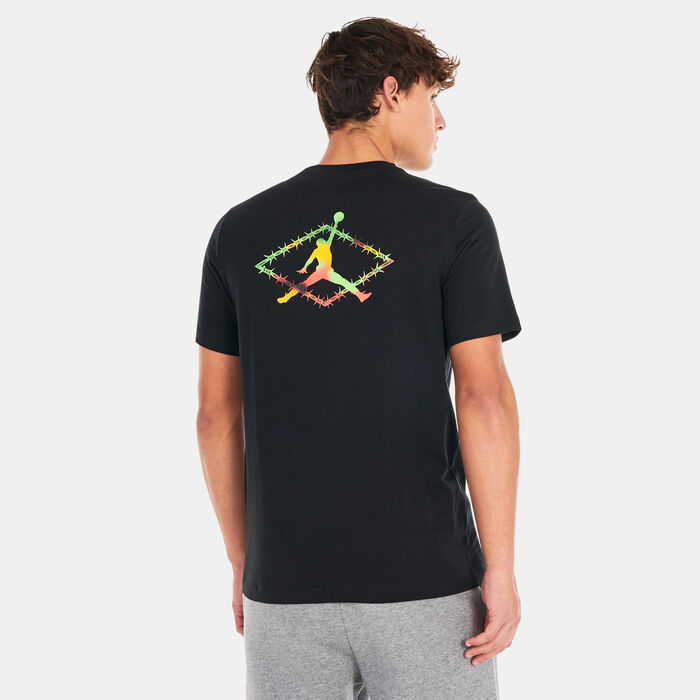 Jordan Men's Flight MVP Barbed Wire Graphic T-Shirt Black Jordan Men's Flight MVP Barbed Wire Graphic T-Shirt Black image number 1
