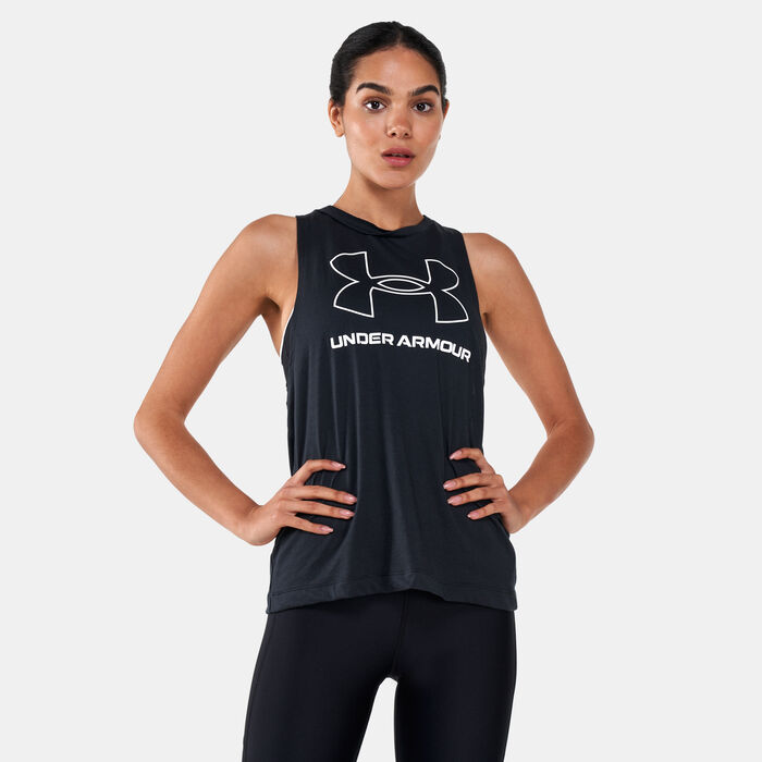 Under Armour Women's UA Sportstyle Logo Tank Top Black Under Armour Women's UA Sportstyle Logo Tank Top Black image number 0