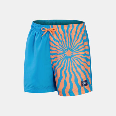Speedo Kids' Printed Swimming Shorts (13-Inch) Blue