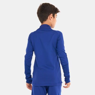 Nike Kids' 1/4 Zip FC Barcelona Dri-FIT Strike Drill Top Blue