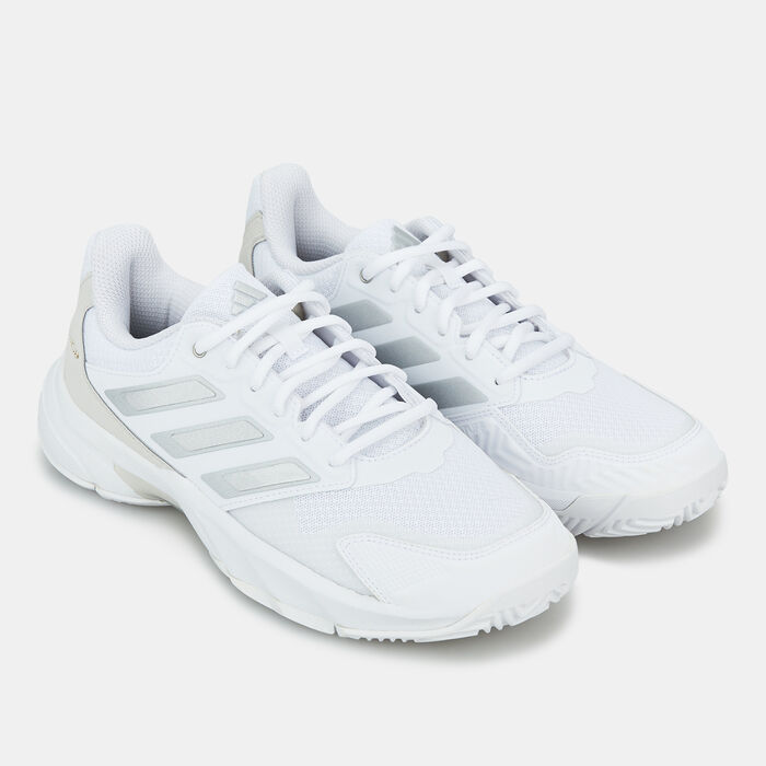 adidas Women's CourtJam Control 3 Tennis Shoes White adidas Women's CourtJam Control 3 Tennis Shoes White image number 1
