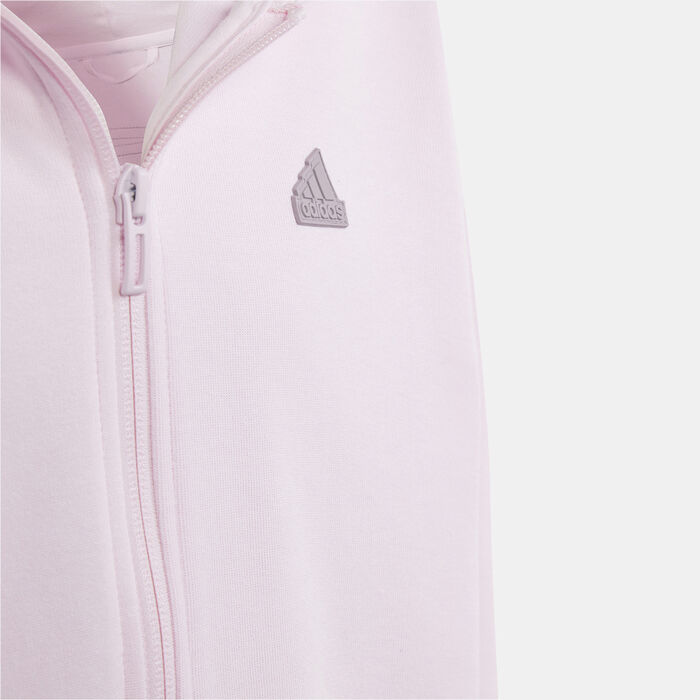adidas Kids' Future Icons 3-Stripes Running Full-Zip Hoodie Pink adidas Kids' Future Icons 3-Stripes Running Full-Zip Hoodie Pink image number 3